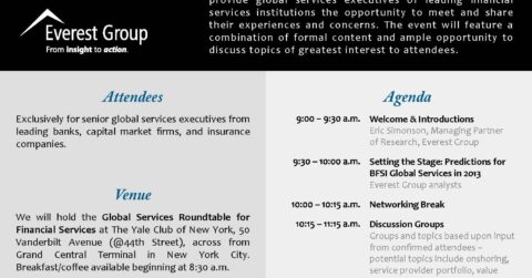 Everest Group Global Services Roundtable for Financial Services