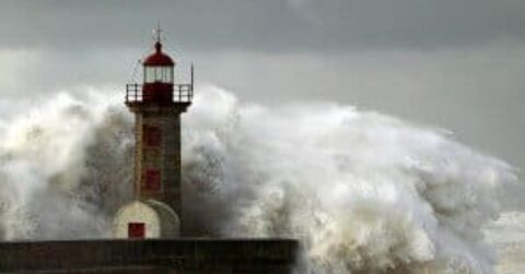Wave Ravaged Lighthouse