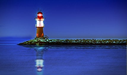 lighthouse at end of island