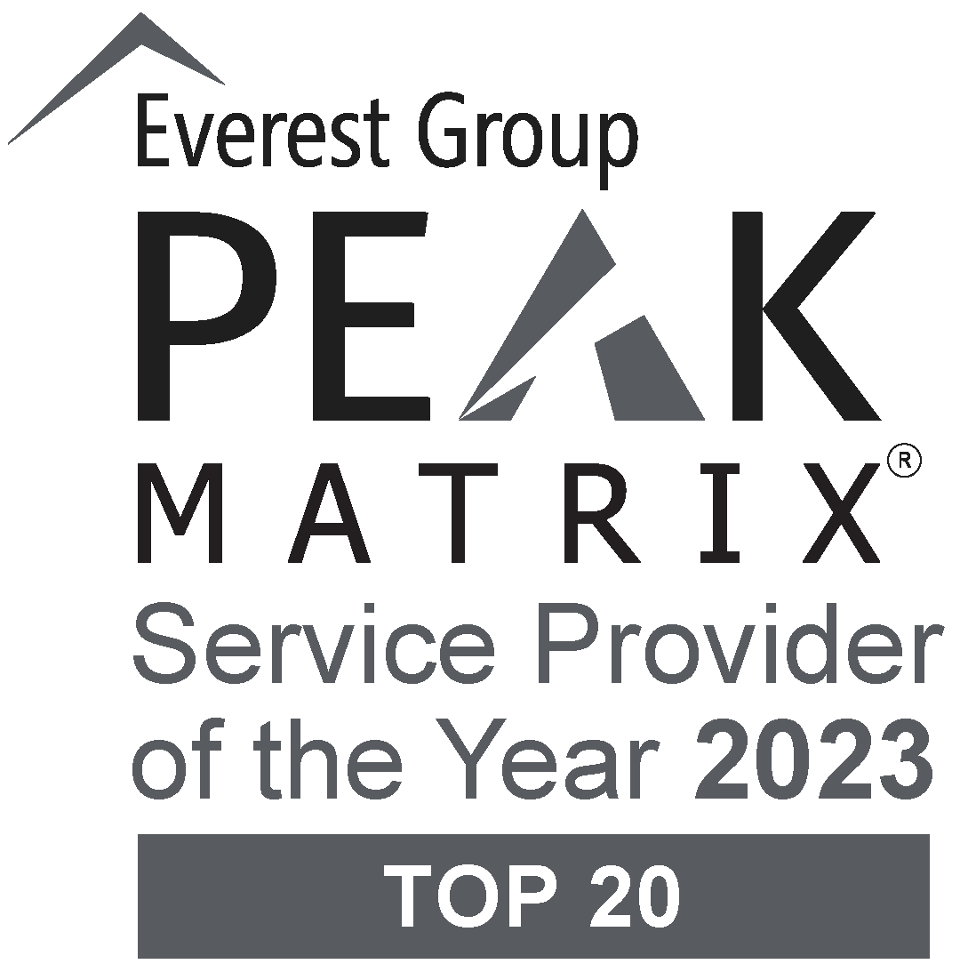 Everest Group PEAK Matrix Service Provider of the Year™ Winner Logos 4 PEAK Matrix SPOTY logo 2023 01 1