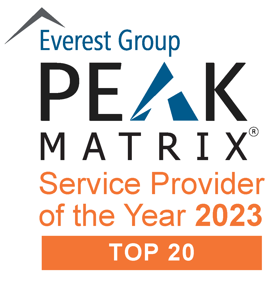 Everest Group PEAK Matrix Service Provider of the Year™ Winner Logos 2 PEAK Matrix SPOTY logo 2023 04 1